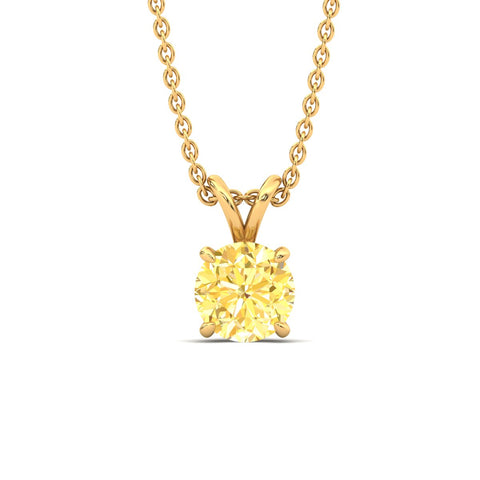 Fancy Lab Grown Round Colored Stone Diamond Pendant