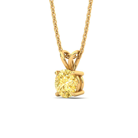 Fancy Lab Grown Round Colored Stone Diamond Pendant
