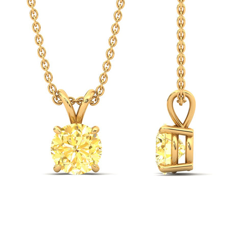 Fancy Lab Grown Round Colored Stone Diamond Pendant
