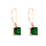 Load image into Gallery viewer, 4-ct-princess-cut-emerald-leverback-dangle-earrings-in-rose-gold-fdear11236prgemgrangle3-4.00ct-nl-rg.jpg?v=1765510599