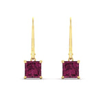 Load image into Gallery viewer, 4-ct-princess-cut-pink-sapphire-leverback-dangle-earrings-in-yellow-gold-fdear11236prgsadrpiangle2-4.00ct-nl-yg.jpg?v=1765510599