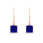 Load image into Gallery viewer, 4-ct-princess-cut-sapphire-leverback-dangle-earrings-in-rose-gold-fdear11236prgsablangle2-4.00ct-nl-rg.jpg?v=1765510598