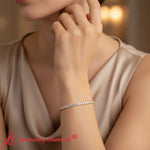 Load image into Gallery viewer, 4-ct-princess-diamond-tennis-bracelet-yellow-gold-fdbrc10450pr-4.00ct-model_cffa7c12-9ae3-4a83-ad45-9dde36d2ca71