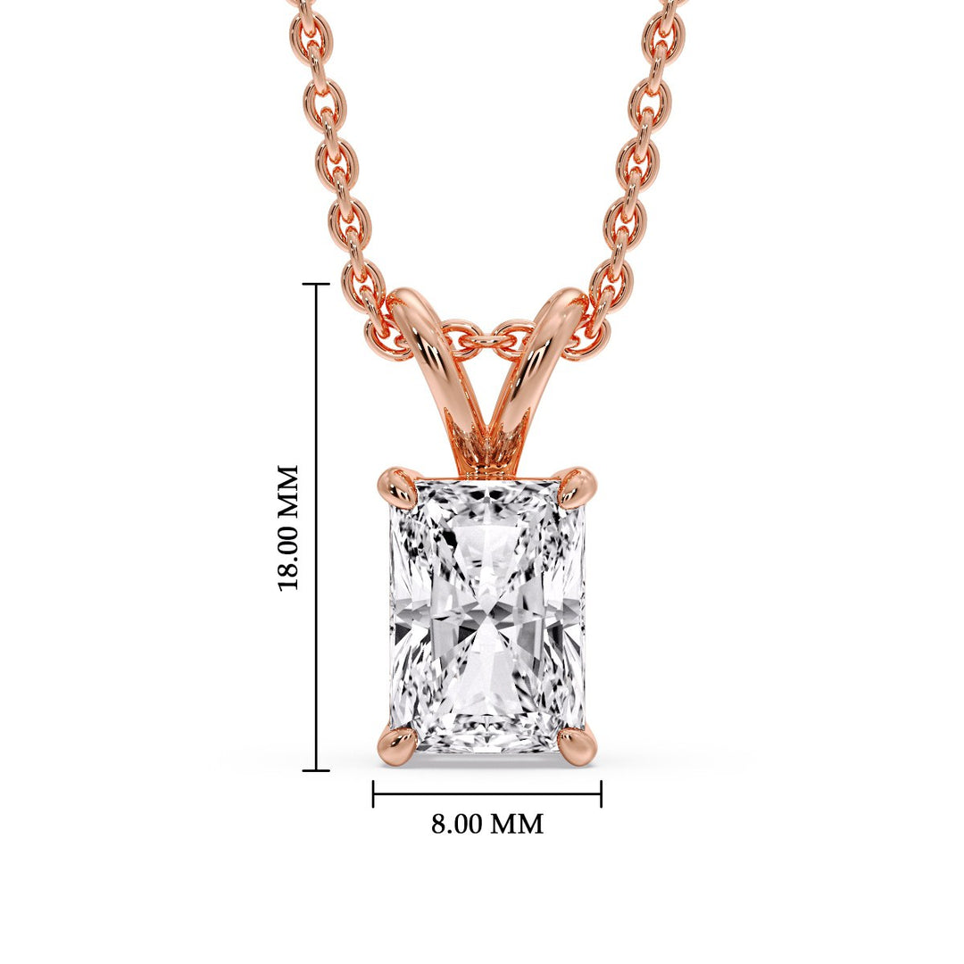 Radiant Cut Solitaire Necklace