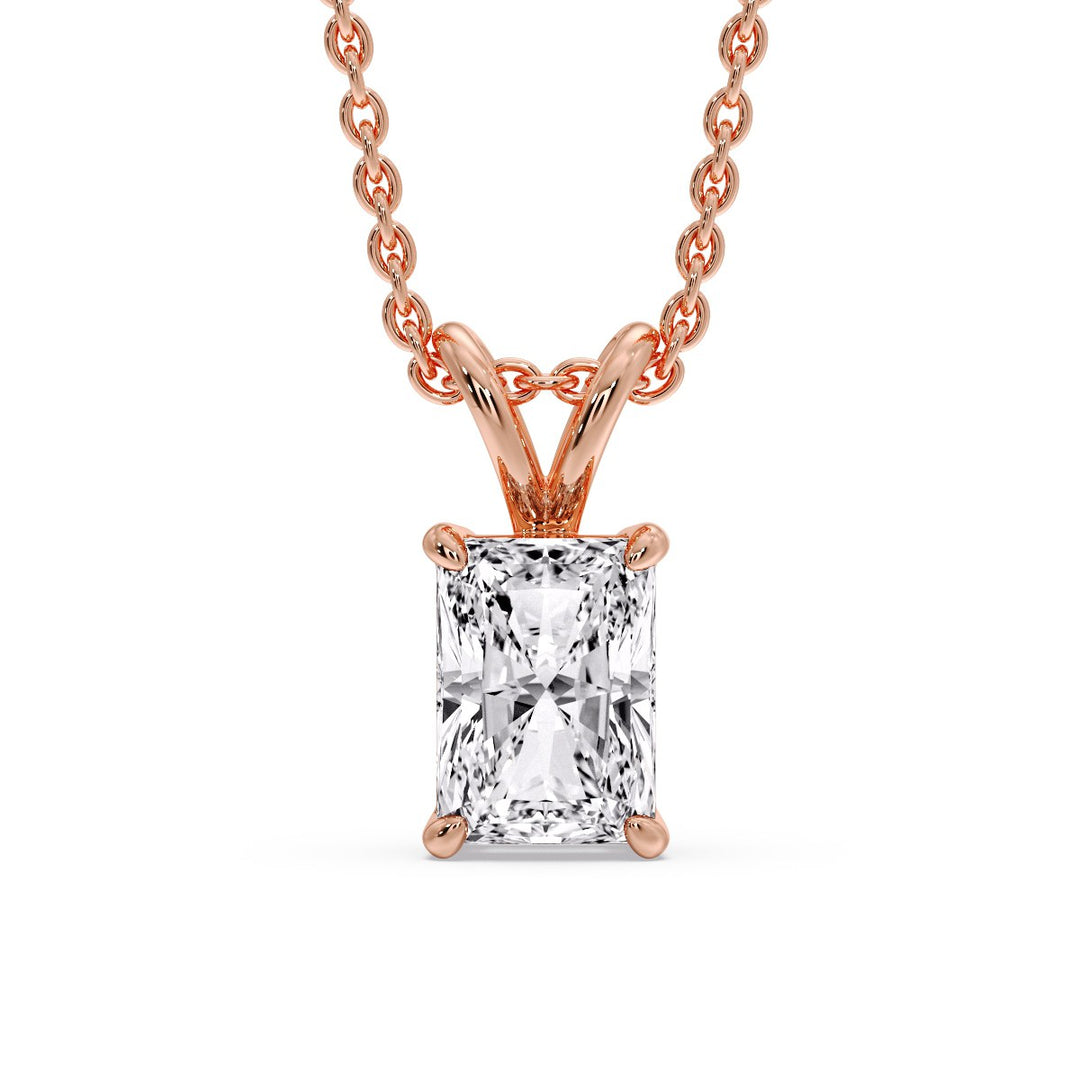 Radiant Cut Solitaire Necklace