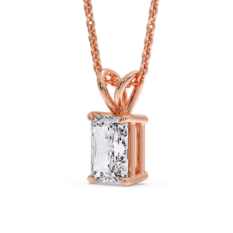 Radiant Cut Solitaire Necklace