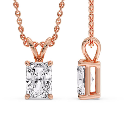 Radiant Cut Solitaire Necklace