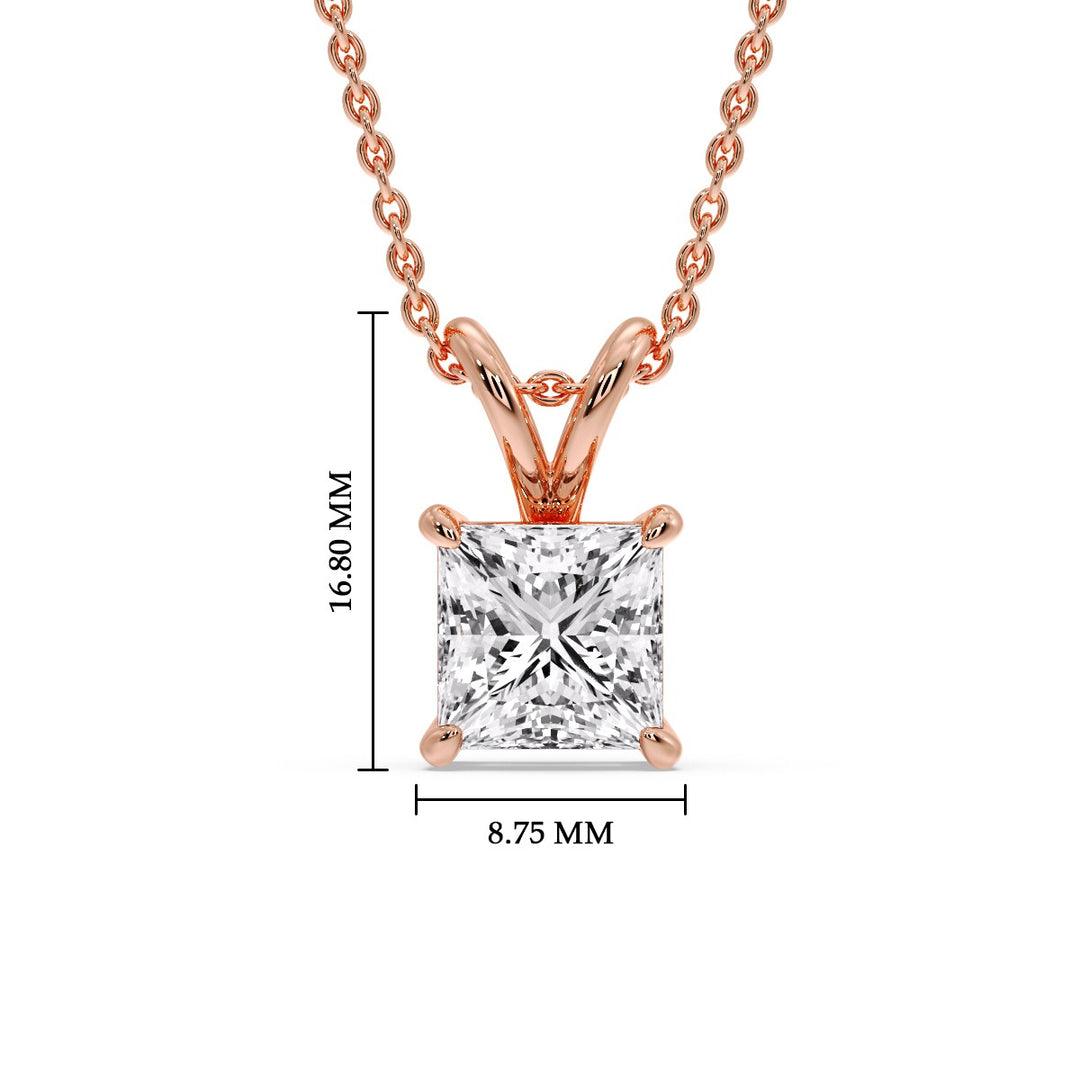 Princess Cut Solitaire Necklace
