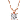 Load image into Gallery viewer, 4-ct.-diamond-princess-cut-solitaire-necklace-in-rose-gold-FDPD8469PR-4CT-ANGLE1-RG
