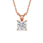 Load image into Gallery viewer, Princess Cut Solitaire Necklace
