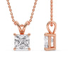 Load image into Gallery viewer, 4-ct.-diamond-princess-cut-solitaire-necklace-in-rose-gold-FDPD8469PR-4CT-ANGLE3-RG