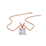 Load image into Gallery viewer, Princess Cut Solitaire Necklace
