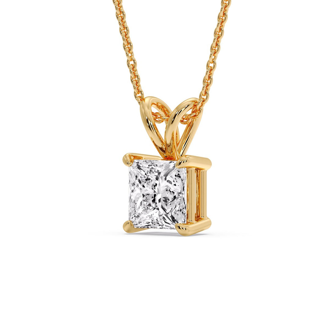 Princess Cut Solitaire Necklace