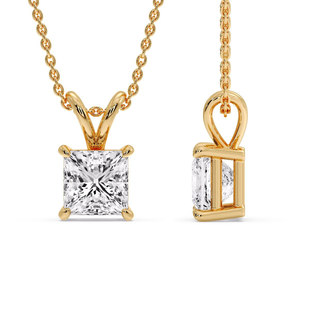 Princess Cut Solitaire Necklace