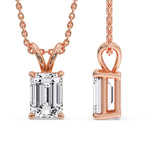 Load image into Gallery viewer, Emerald Cut 4 Prong Solitaire Pendant
