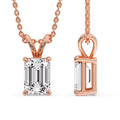 Thumbnail 125 - Emerald Cut 4 Prong Solitaire Pendant