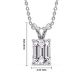 Thumbnail 128 - Emerald Cut 4 Prong Solitaire Pendant