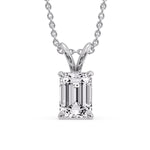 Load image into Gallery viewer, Emerald Cut 4 Prong Solitaire Pendant
