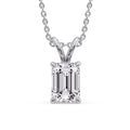 Thumbnail 127 - Emerald Cut 4 Prong Solitaire Pendant