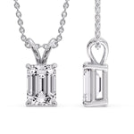 Load image into Gallery viewer, Emerald Cut 4 Prong Solitaire Pendant
