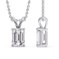 Thumbnail 130 - Emerald Cut 4 Prong Solitaire Pendant
