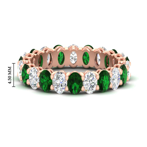 4-ctw-classic-oval-diamond-eternity-band-ring-with-emerald-in-rose-gold-fdewb8324ovgemgrsleep-4.50x3.00mm-nl-rg-hw