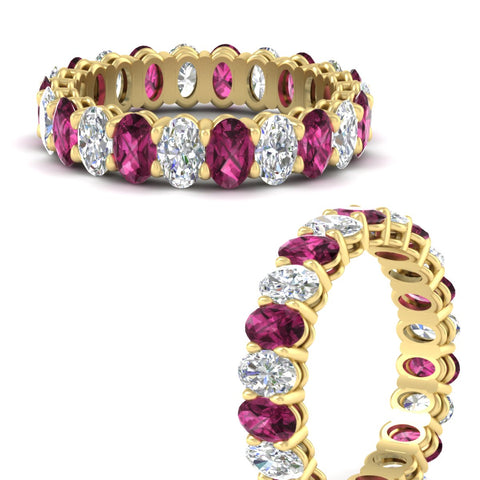 4-ctw-classic-oval-diamond-eternity-band-ring-with-pink-sapphire-in-yellow-gold-fdewb8324ovgsadrpiangle3-4.50x3.00mm-nl-yg