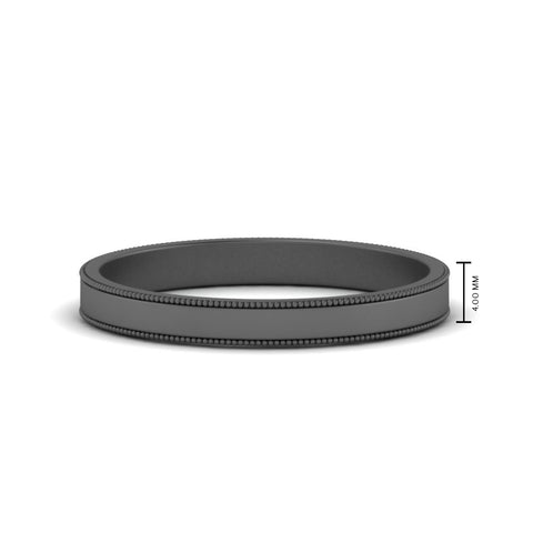 Flat Milgrain Mens Wedding Band