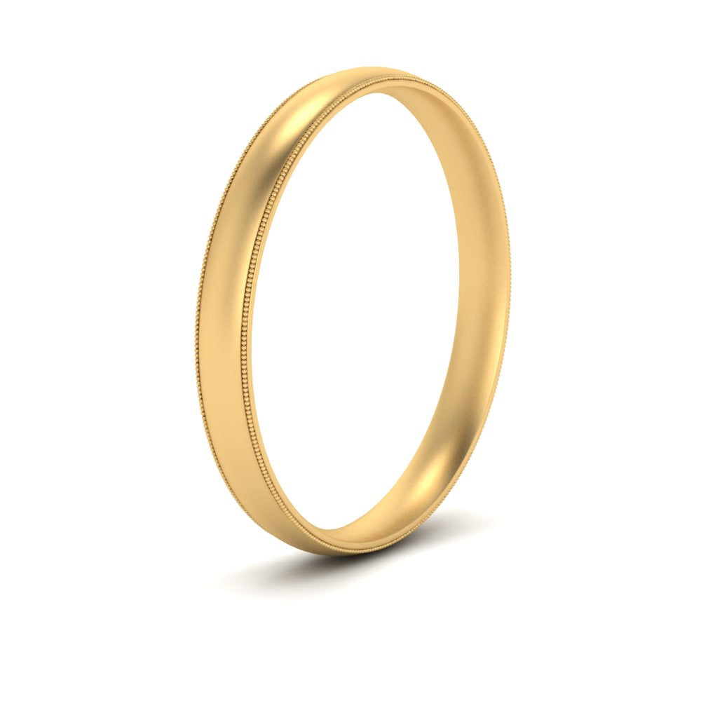 4 mm Milgrain Comfort Fit Mens Wedding Band