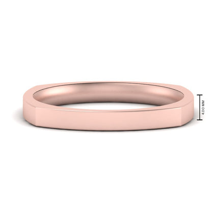 Square Comfort Fit Mens Wedding Band