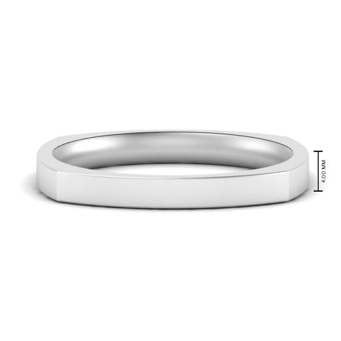 Square Comfort Fit Mens Wedding Band