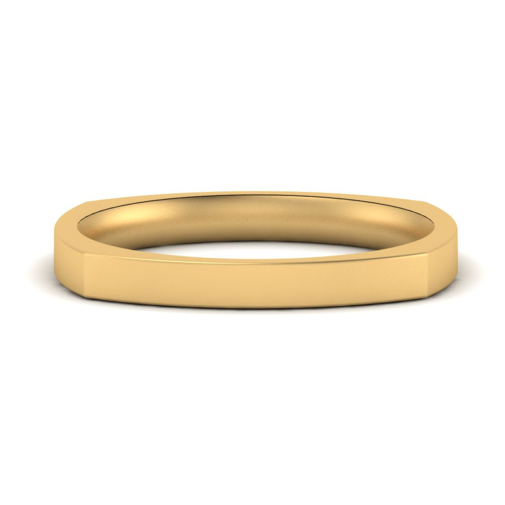 4 mm Square Comfort Fit Mens Wedding Band