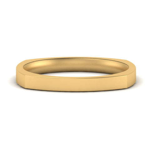 Square Comfort Fit Mens Wedding Band