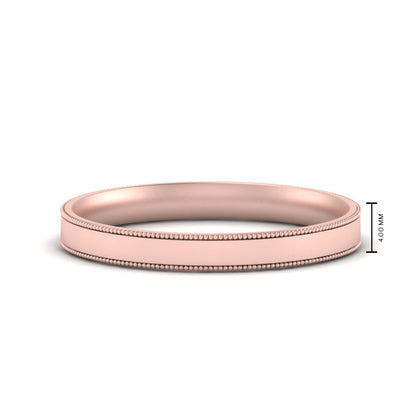 4 mm Milgrain Comfort Fit Mens Wedding Band