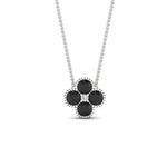 Load image into Gallery viewer, 4-petal-flower-black-diamond-pendant-in-FDPD1101GBLACK-NL-WG
