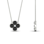 Load image into Gallery viewer, 4-petal-flower-black-diamond-pendant-in-FDPD1101GBLACK-NL-WG
