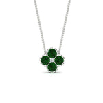 Load image into Gallery viewer, 4-petal-flower-emerald-pendant-in-FDPD1101GEMGR-NL-WG
