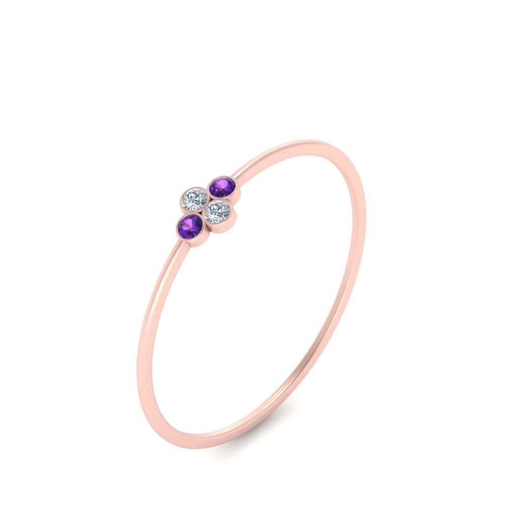 Bezel Set Stack Promise Ring