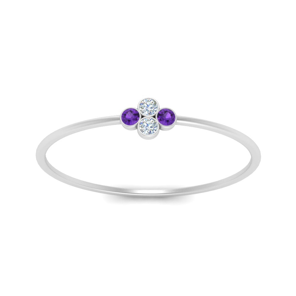 Bezel Set Stack Promise Ring