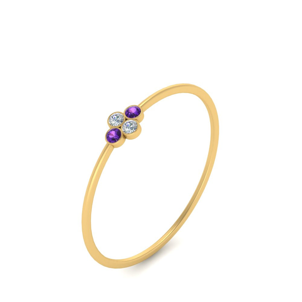 Bezel Set Stack Promise Ring