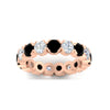 Load image into Gallery viewer, 4.25-carat-round-diamond-and-black-diamond-bezel-droplet-wedding-band-in-rose-gold-FD8072ROBGBLACKANGLE5-4.25CT-NL-RG?v=1751956668