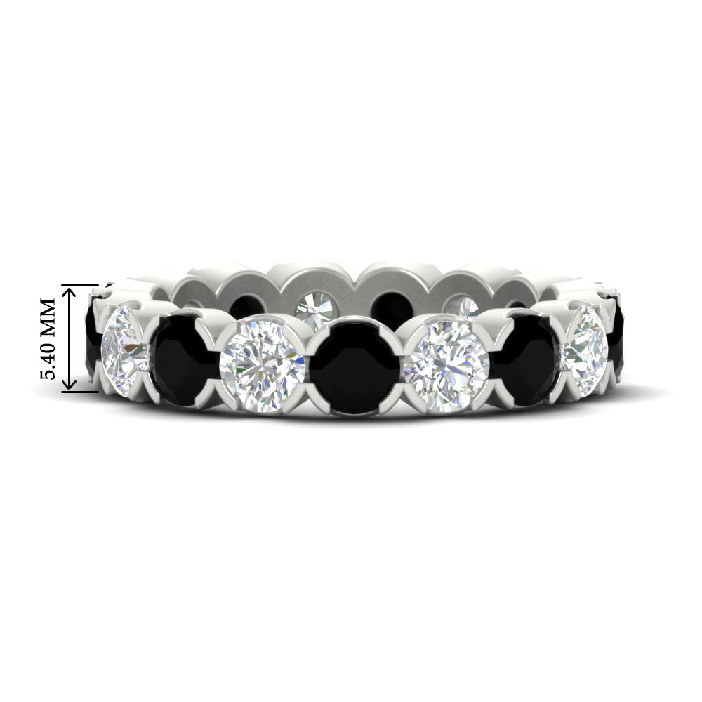 4.25 Carat Round Diamond Bezel Droplet Wedding Band