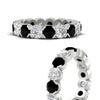 Load image into Gallery viewer, 4.25-carat-round-diamond-and-black-diamond-bezel-droplet-wedding-band-in-white-gold-FD8072ROBGBLACKANGLE3-4.25CT-NL-WG?v=1751956671