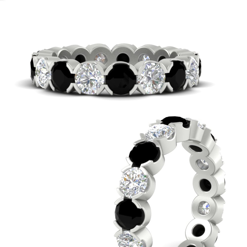 4.25 Carat Round Diamond Bezel Droplet Wedding Band