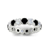 Load image into Gallery viewer, 4.25-carat-round-diamond-and-black-diamond-bezel-droplet-wedding-band-in-white-gold-FD8072ROBGBLACKANGLE5-4.25CT-NL-WG?v=1751956671