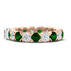 Load image into Gallery viewer, 4.25-carat-round-diamond-and-emerald-bezel-droplet-wedding-band-in-rose-gold-FD8072ROBGEMGR-4.25CT-NL-RG-HW?v=1751956667