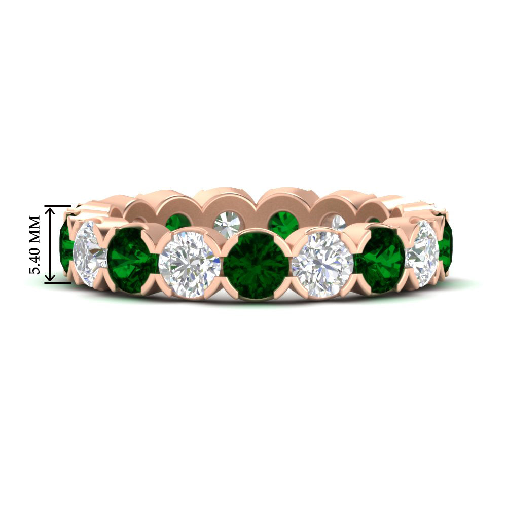 4.25 Carat Round Diamond Bezel Droplet Wedding Band