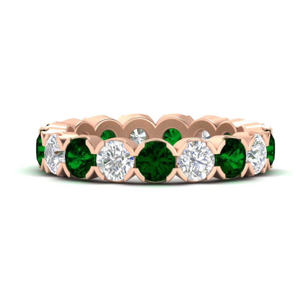 4.25 Carat Round Diamond Bezel Droplet Wedding Band