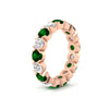 Load image into Gallery viewer, 4.25-carat-round-diamond-and-emerald-bezel-droplet-wedding-band-in-rose-gold-FD8072ROBGEMGRANGLE2-4.25CT-NL-RG?v=1751956668