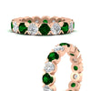 Load image into Gallery viewer, 4.25-carat-round-diamond-and-emerald-bezel-droplet-wedding-band-in-rose-gold-FD8072ROBGEMGRANGLE3-4.25CT-NL-RG?v=1751956668